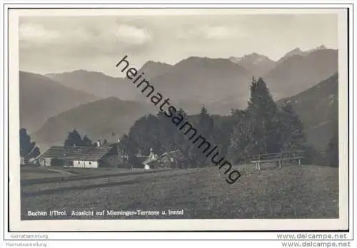 Telfs - Buchen - Aussicht auf Mieminger-Terrasse und Inntal - Foto-AK