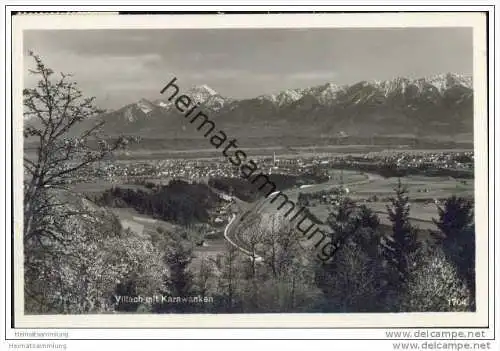 Villach mit Karawanken - Foto-AK 1930