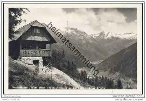 Oswald-Hütte - Blick gegen Mallwitz und das Hannoverhaus - Foto-AK