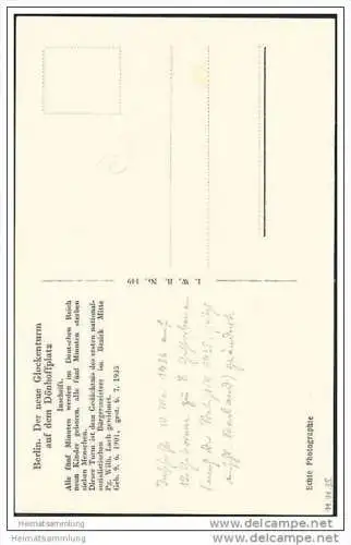 Berlin-Mitte - Der neue Glockenturm auf dem Dönhoffplatz - Foto-AK