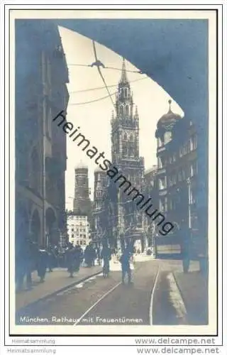 München - Rathaus mit Frauentürmen - Foto-AK 20er Jahre