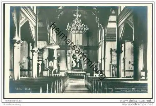 Molde - Kirke - Innenansicht - Foto-AK 20er Jahre