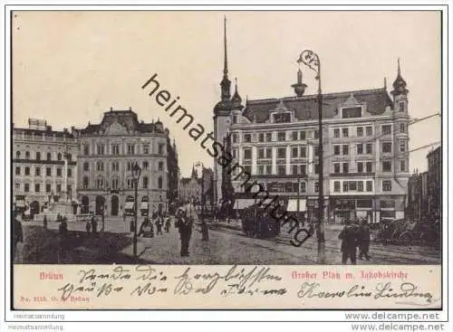 Brünn - Grosser Platz mit Jakobskirche