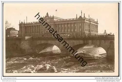 Stockholm - Norrström - Strassenbahn - Foto-AK 30er Jahre