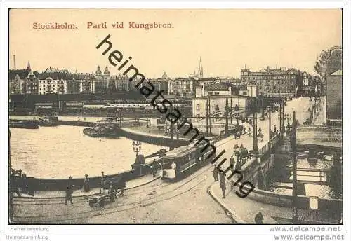 Stockholm - Parti vid Kungsbron - Strassenbahn - 20er Jahre