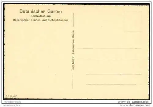 Berlin-Dahlem - Botanischer Garten - Italienischer Garten mit Schauhäusern 40er Jahre