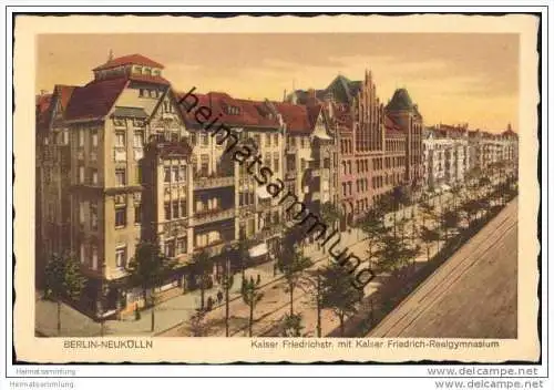 Berlin-Neukölln - Kaiser Friedrichstrasse mit Kaiser Friedrich-Realgymnasium 1940
