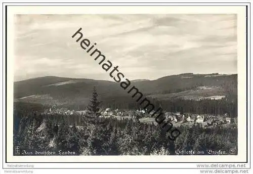 Schierke - Blick von der Mauseklippe auf Oberschierke - Foto-AK 30er Jahre