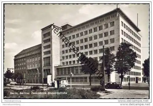 Berlin-Charlottenburg - Berliner Zentralbank - Bismarckstrasse - Foto-AK 50er Jahre