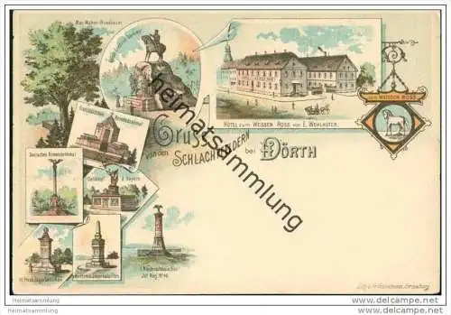 Gruss von den Schlachtfeldern bei Wörth (Woerth) - Hotel zum Weissen Ross