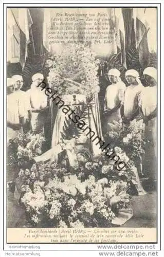 Paris - Beschiessung 1918 - Hebammen wachen an dem Sarg ihrer getöteten Amtsgenossin Frl. Lair
