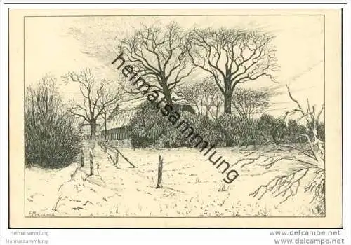 Landschaft - Künstlerkarte signiert F. Meumann 1916