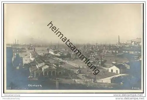 Genova - Hafen - Foto-AK J. Neer ca. 1910
