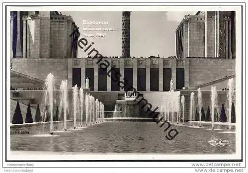 Paris - Exposition Internationale 1937 - Les Bassins et Fontaines du Trocadero - Foto-AK