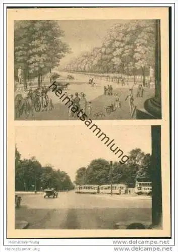 Berlin - Einst und jetzt - Eingang des Tiergartens um 1800 und Blick in den Tiergarten