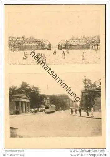 Berlin - Einst und jetzt - Das Leipziger oder Potsdamer Tor um 1800 und Potsdamer Tor und Warenhaus Wertheim