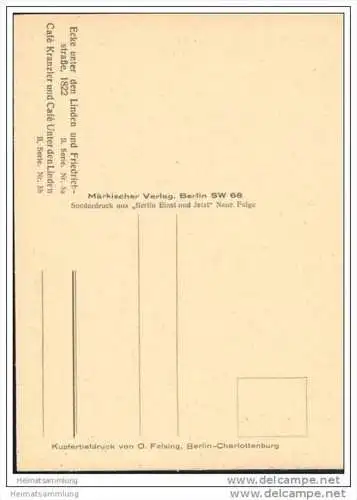 Einst und jetzt - Ecke unter den Linden und Friedrichstrasse - 1822 und Café Kranzler und Café unter den Linden