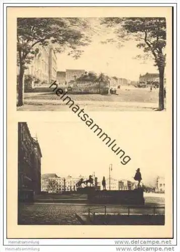 Einst und jetzt - Die Schlossterrasse im Jahre 1855 und Die Schlossterrasse mit Ausblick auf die Linden