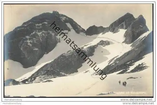 Säntisgipfel mit Blauschnee - Foto-AK ca. 1910