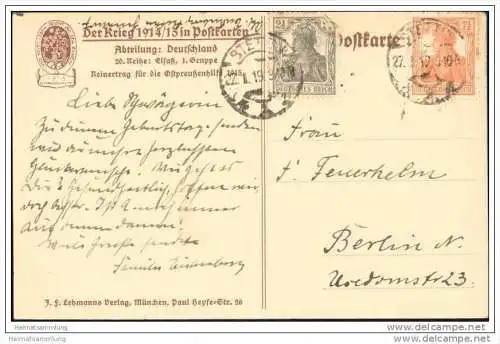 Tempel auf dem grossen Donon in den Vogesen - Reihe: Der Krieg 1914/15 in Postkarten