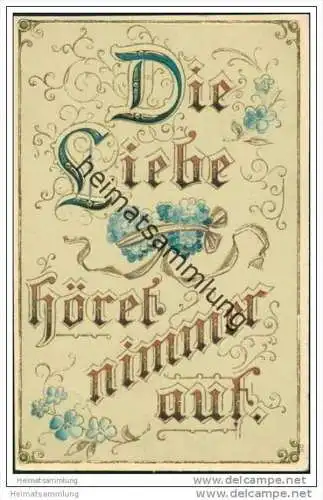 Die Liebe höret nimmer auf - Prägekarte