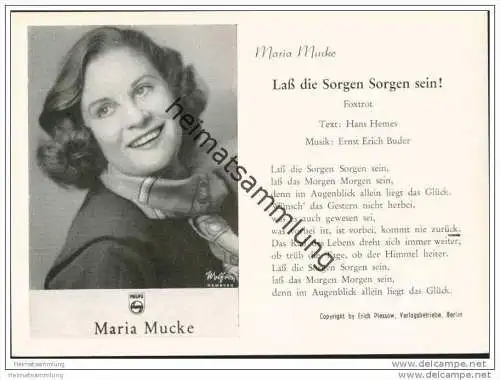 Maria Mucke - Lass die Sorgen Sorgen sein! 1954