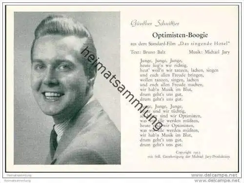 Günther Schnittjer - Optimisten-Boogie 1953 aus dem Film Das singende Hotel