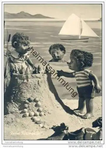 Mecki - Frohe Feriengrüsse! - Nr. 32 - Muscheln - Sandburg