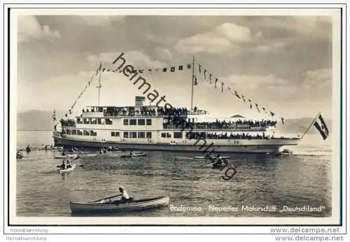Bodensee - Neuestes Motoschiff Deutschland - Foto-AK