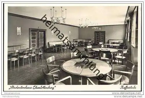 Berlin-Charlottenburg - Studentenhaus Charlottenburg - Kaffeestube - Foto-AK 1937