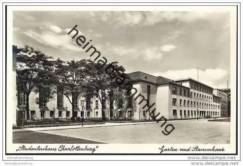 Berlin-Charlottenburg - Studentenhaus Charlottenburg - Garten und Stammhaus - Foto-AK 30er Jahre