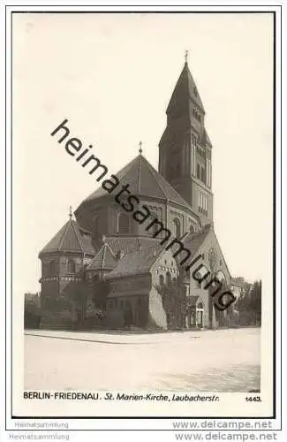 Berlin-Friedenau - St. Marien-Kirche - Laubacherstrasse - Foto-AK 30er Jahre