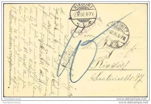 Gleiwitz - Partie an der Klodnitz mit evangelischer Kirche