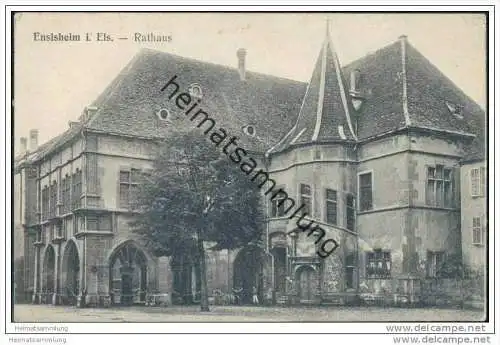 Ensisheim - Rathaus - Rückseite beschrieben 1917