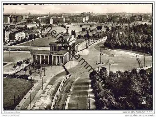 Berlin - Brandenburger Tor - Mauer - Sektorengrenze - Foto-AK Grossformat 60er Jahre