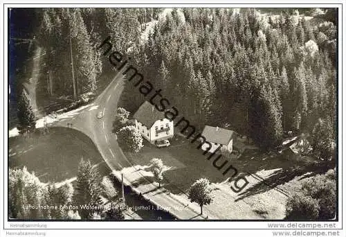 Lindberg - Ludwigsthal - Pension Waldesfrieden - Besitzer Josef Pauli - Luftaufnahme - Foto-AK