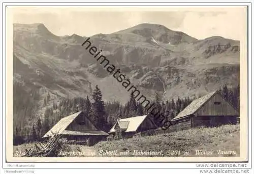 Jägerhaus im Schöttl mit Hohenwart - Wölzer Tauern - Foto-AK