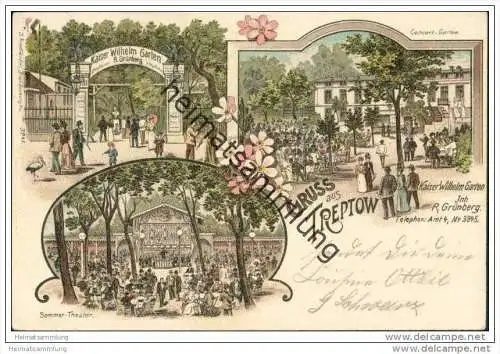 Gruss aus Treptow - Kaiser Wilhelm Garten - Inhaber R. Grünberg