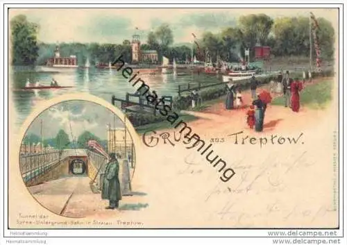 Gruss aus Treptow - Tunnel der Spree-Untergrund-Bahn in Stralau-Treptow