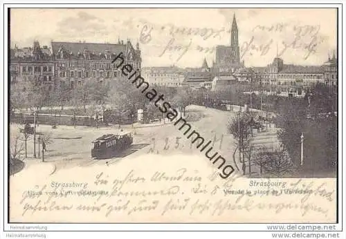 Strassburg - Blick vom Universitätsplatz - Strassenbahn