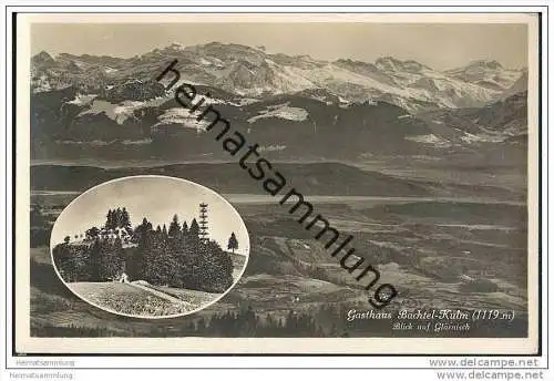 Bachtel-Kulm - Gasthaus - Glärnisch - Foto-AK