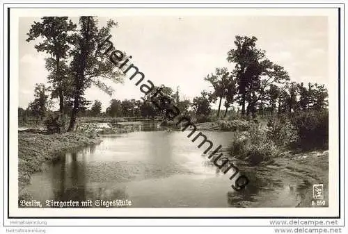 Berlin-Tiergarten - Tiergarten mit Siegessäule - Foto-AK 50er Jahre