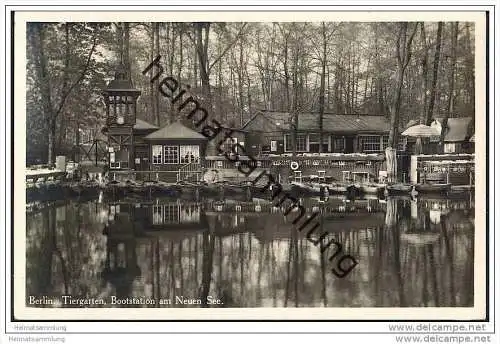 Berlin-Tiergarten - Bootstation am Neuen See - Foto-AK 30er Jahre