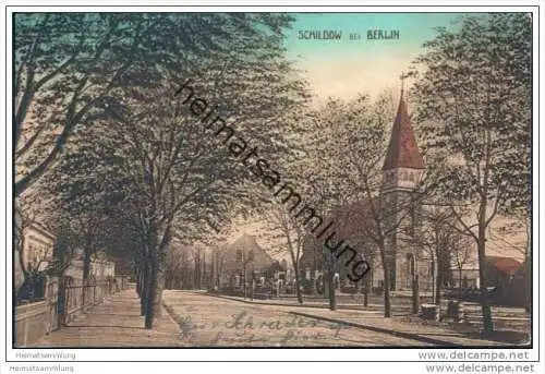 Schildow bei Berlin - Kirche und Strassenansicht