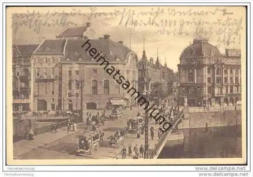 Berlin-Mitte - Weidendammer Brücke und Komische Oper - Pferdebahnen