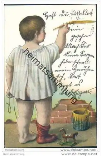 Düsseldorf - Künstlerkarte - Kind - Holzpferd - Kleines Leporello (10 Bilder) von Düsseldorf