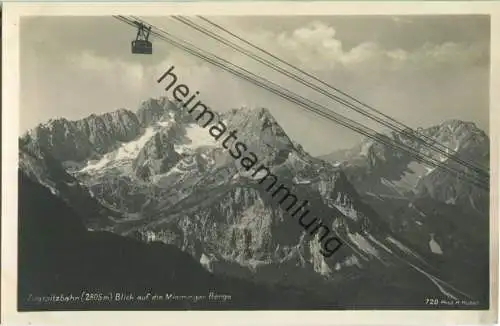 Zugspitzbahn - Blick auf die Mieminger Berge - Foto-AK - Verlag H. Huber München
