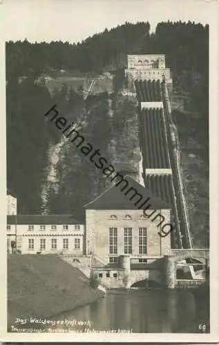 Walchenseekraftwerk - Wasserschloss - Turbinenhaus - Unterwasserkanal - Foto-AK