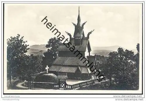 Bergen - Fantoft Kirke - Foto-AK 30er Jahre
