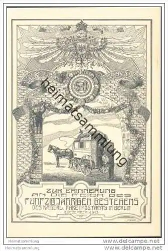 Berlin - Zur Erinnerung an die Feier des fünfzigjährigen Bestehens des kaiserlichen Paketpostamtes in Berlin